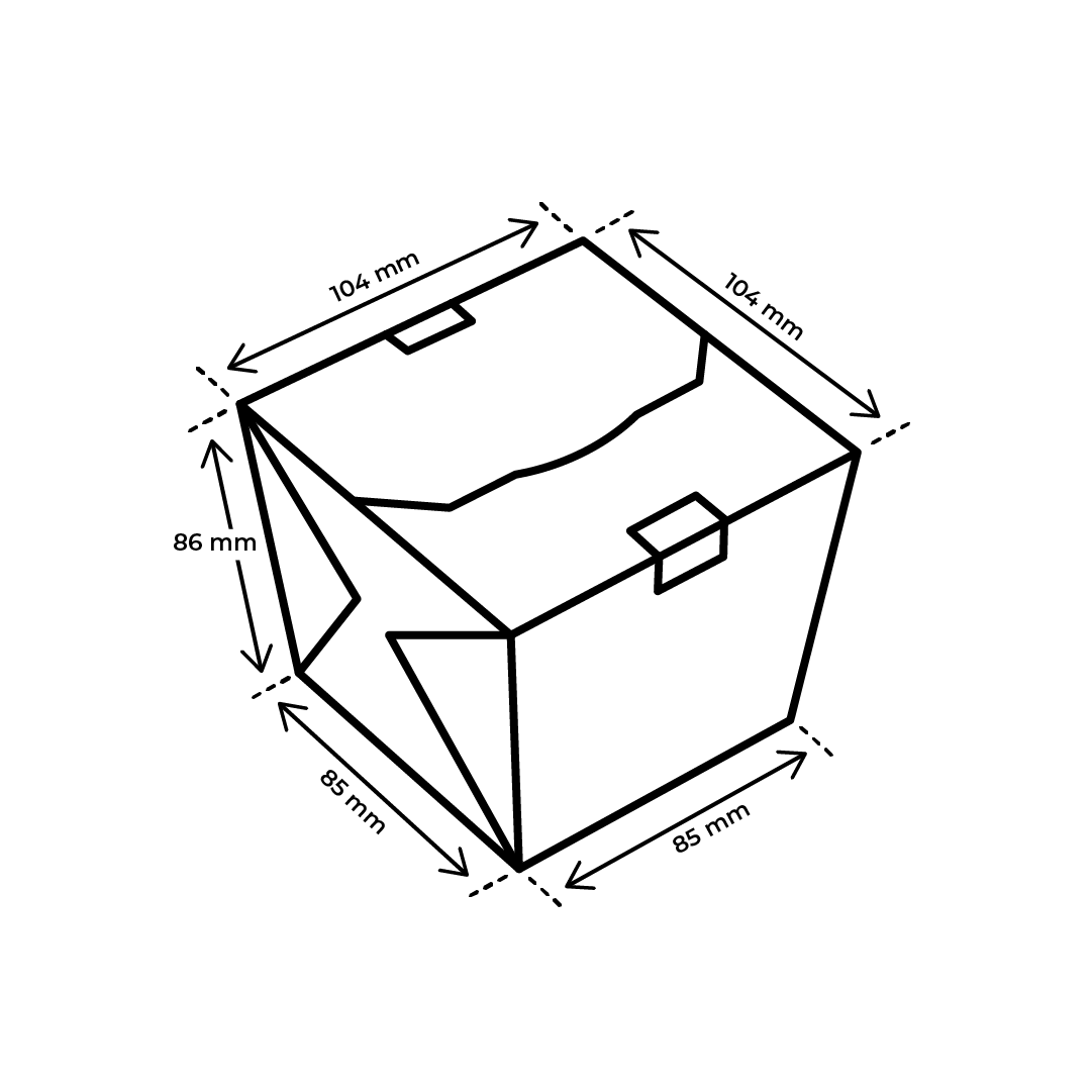 Afmetingen GO!mealbox 800 ml karton maaltijdbak