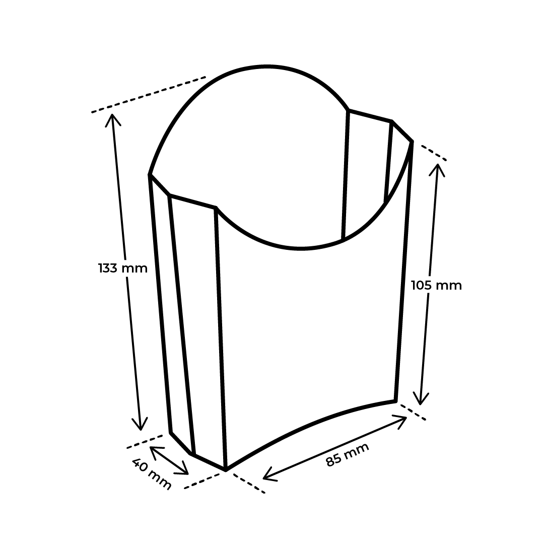 Afmetingen Amerikaans friebakje karton