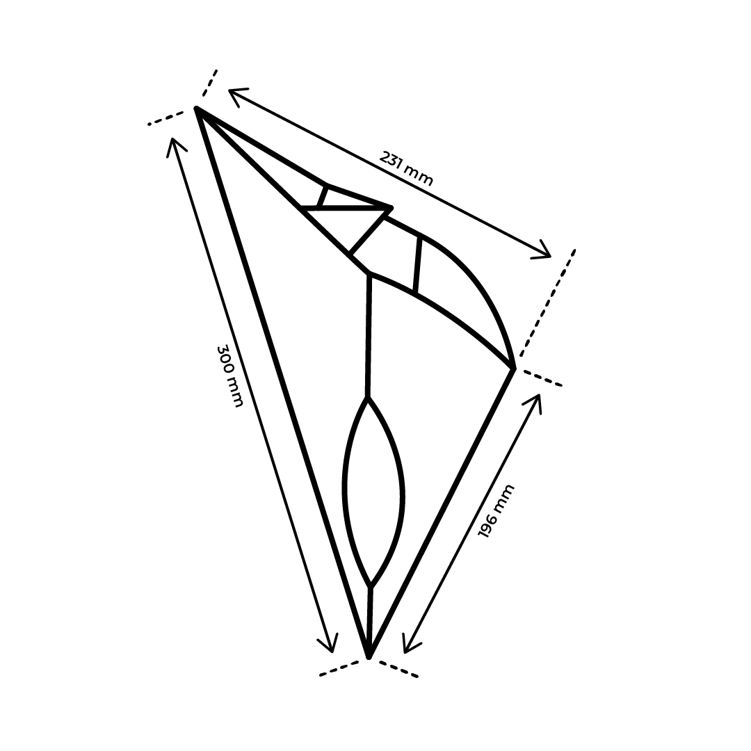 Afmetingen chip n dip frietzak met sausvalk k23 karton