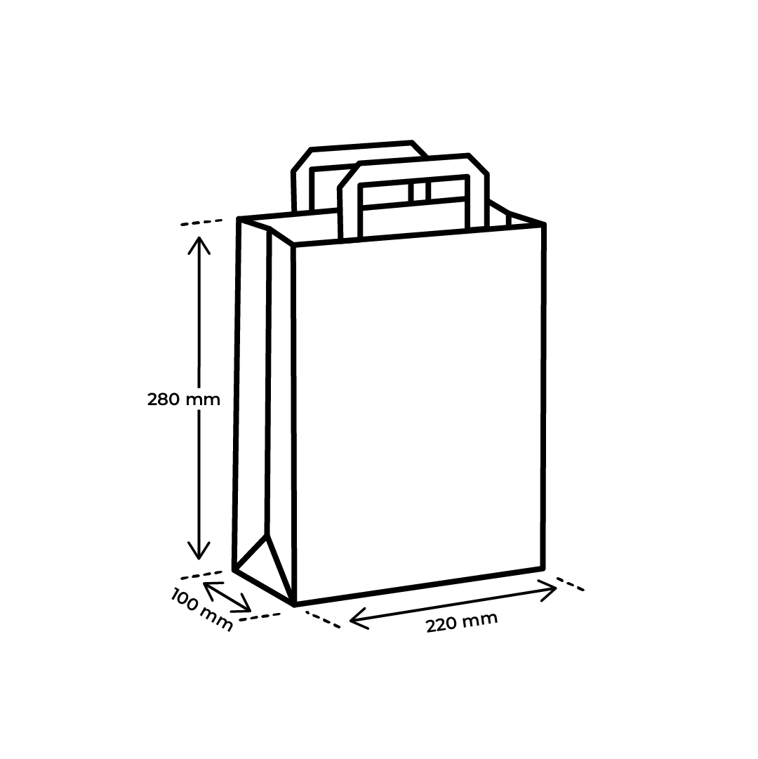 Afmetingen Papieren draagtas Small