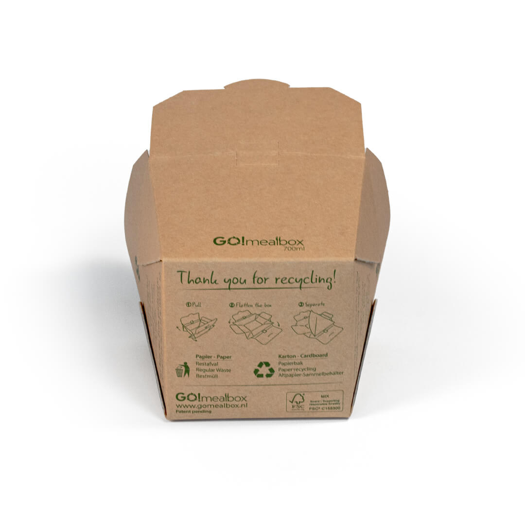 GO!mealbox 700 ml instructie karton voor take away