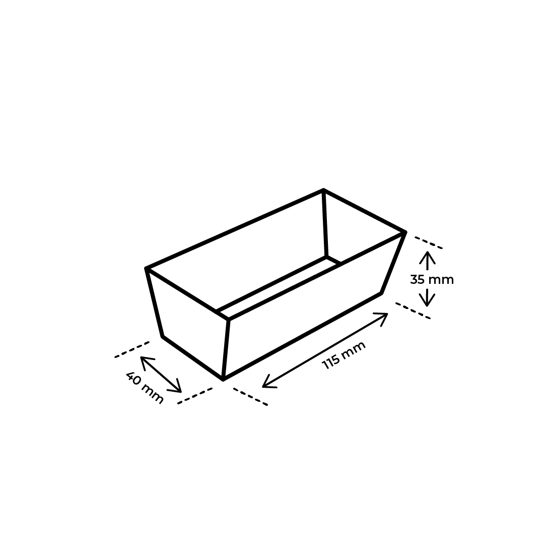 Afmetingen Kroketbakje A5 Karton