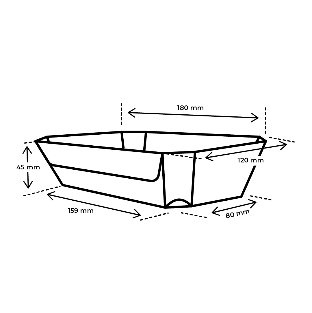 Afmetingen kersenbak 500 gram karton