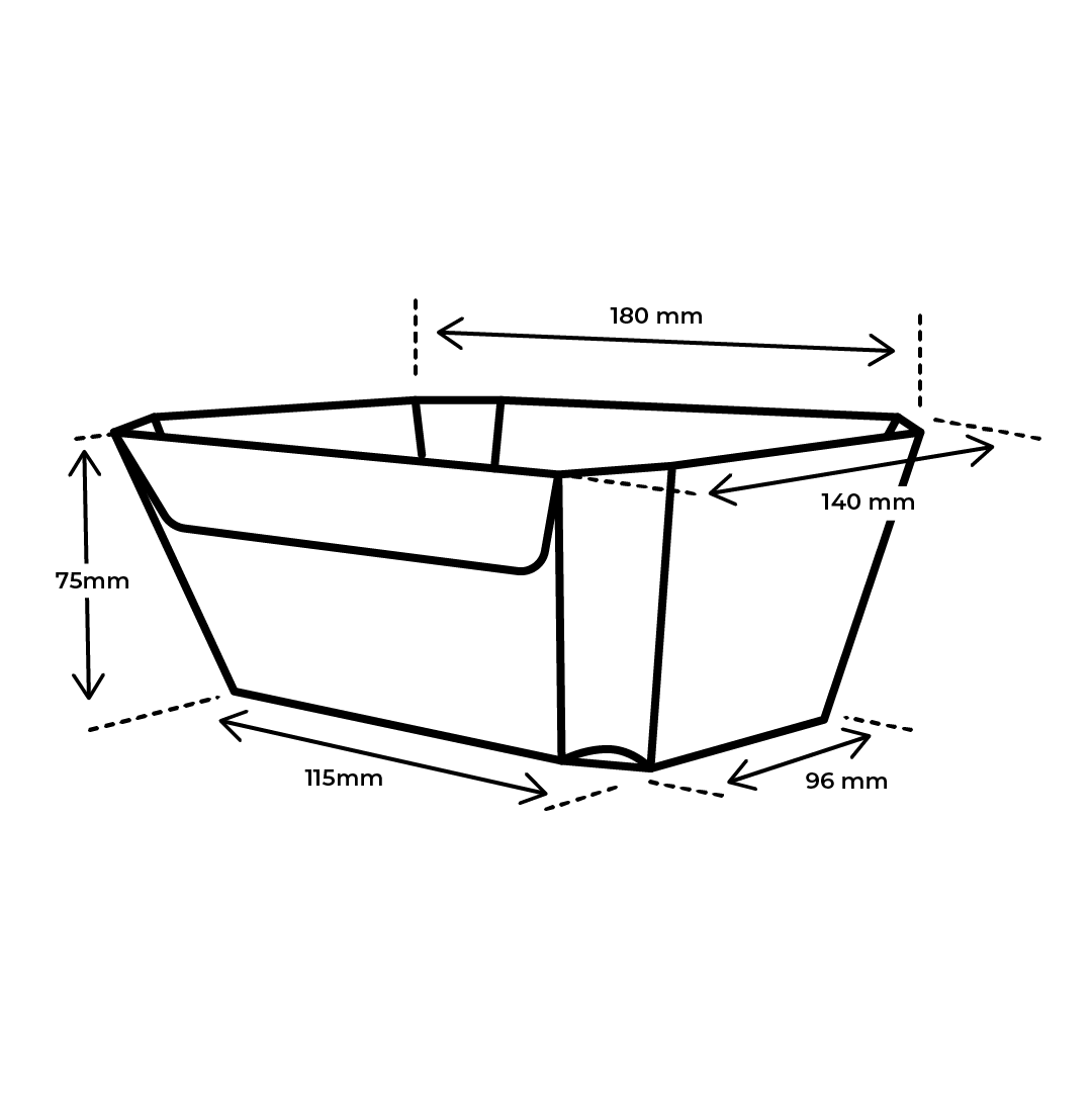 Kartonnen kersenbak 1000 gram 1 kilo afmetingen
