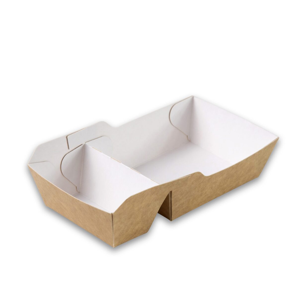 Kraft Karton Frietbakjes met sausvakje M A9+1 110x70x35 snackverpakking medium