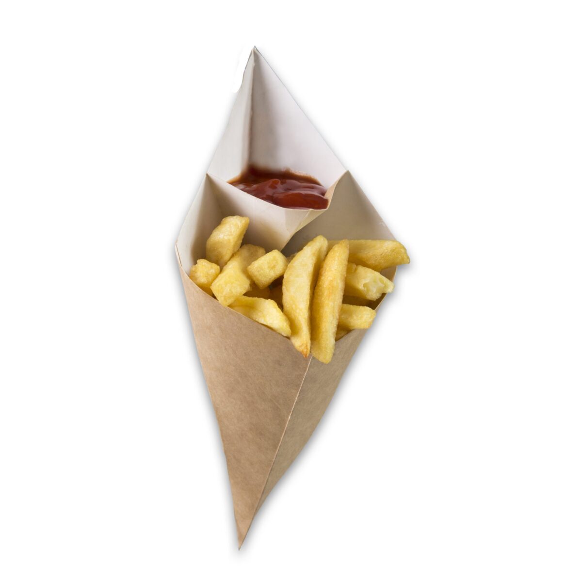 Kraft-karton-Frietzak-met-sausvak-large-300x231x196-mm-snackverpakking-Chip-n-Dip-groot