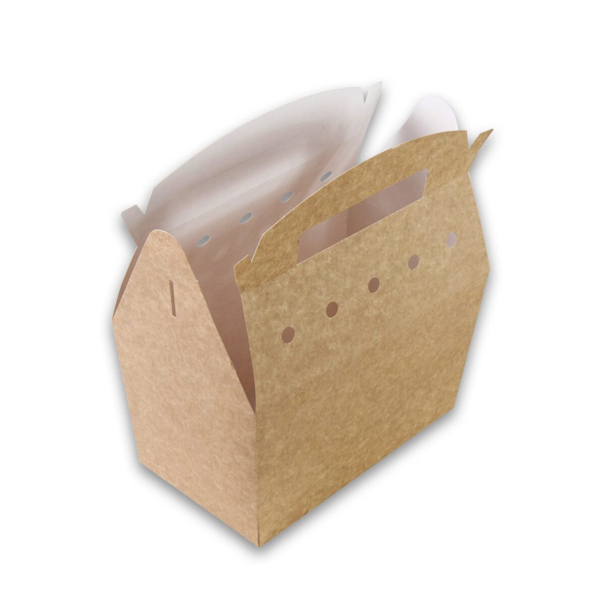 Kraft karton Snackbox met handvat 192x112x132 kidsbox