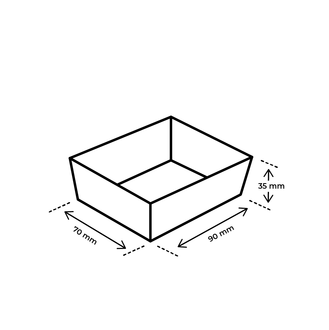 Afmetingen Frietbakje A7 small Karton