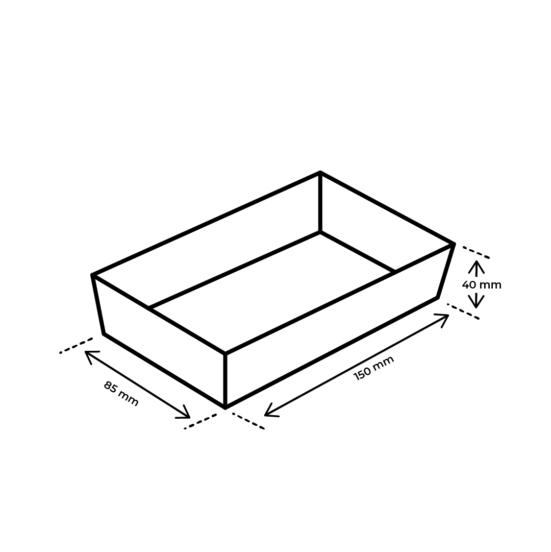 Afmetingen Frietbakje A14 Karton