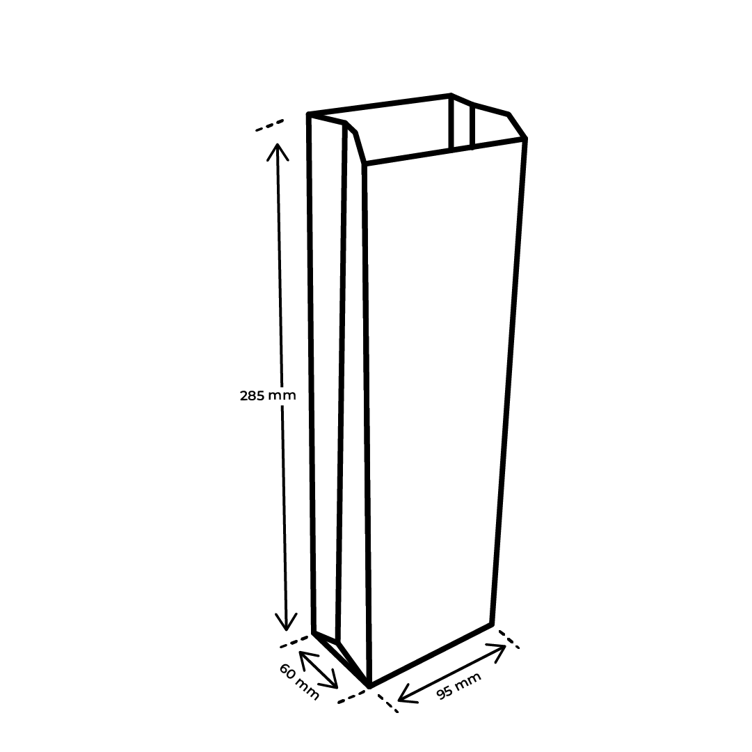 Afmetingen Snackzak frikandel (nr11) papierenzak